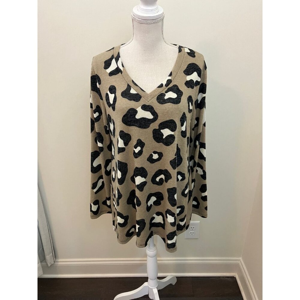 Dress Up Long Sleeve V-neck Sweater Size Large